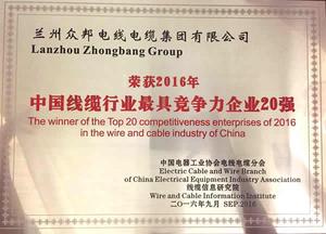 中國電線電纜行業20強企業